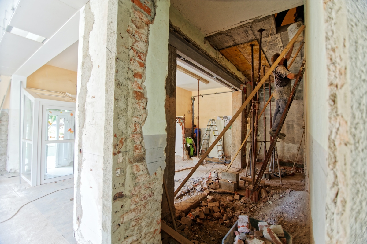Image of a remodeled home during demolition phase